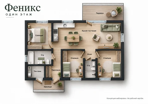 Планировка с мебелью — Феникс